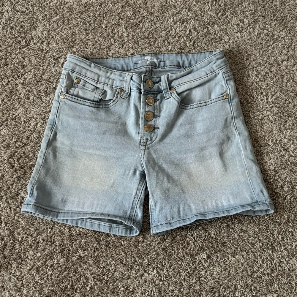 7 for all mankind seven jeans light blue denim Jean shorts size 14